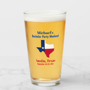 Austin Texas Bachelor Party für Beer Pint Glas