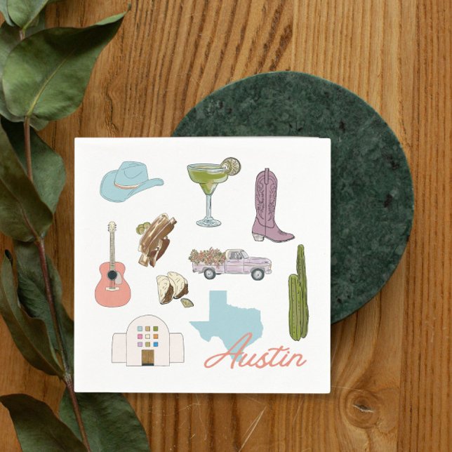 Austin Texas Bachelorette Wedding Serviette (Von Creator hochgeladen)