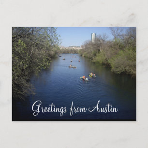 Austin Texas Bootkarte Postkarte