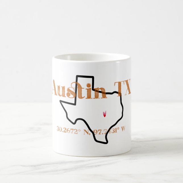 Austin Texas Burnt Orange Tasse (Mittel)