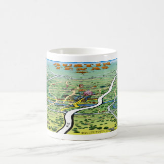 Austin Texas Cartoon Map Tasse
