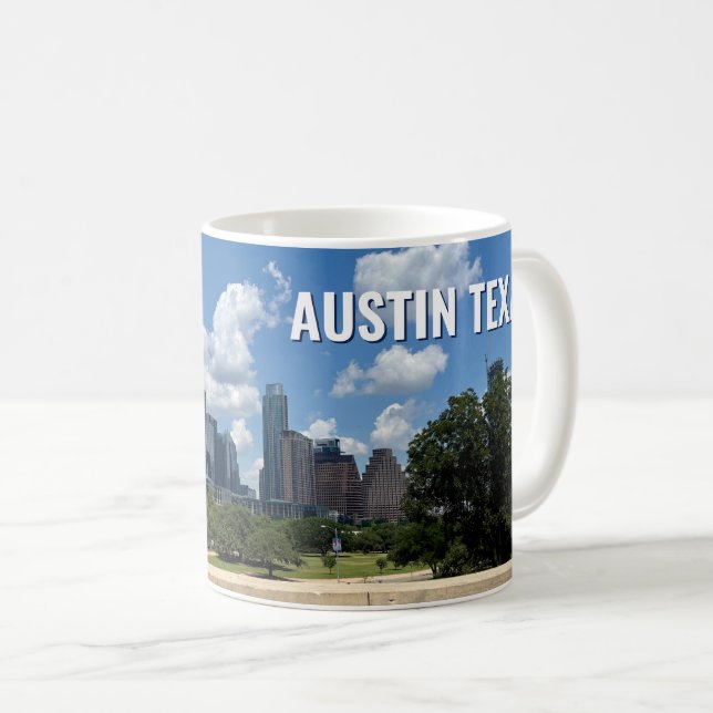 Austin Texas City Skyline Fotografie Kaffeetasse (VorderseiteRechts)
