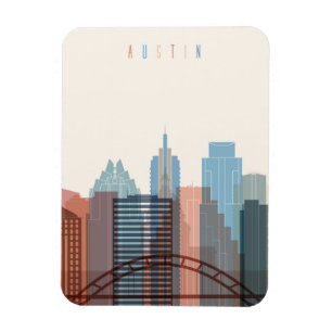 Austin, Texas   City Skyline Magnet