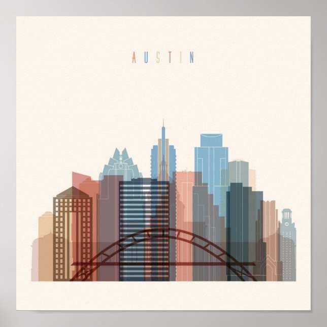 Austin, Texas | City Skyline Poster (Vorne)