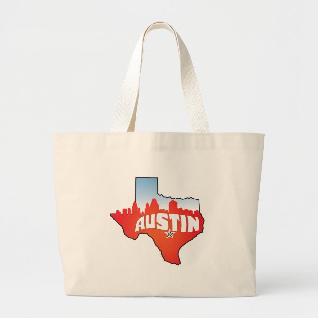 Austin Texas Cityscape Jumbo Stoffbeutel (Vorne)