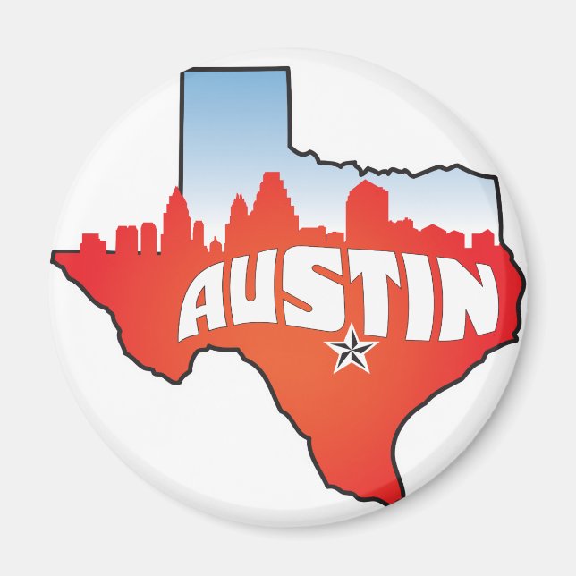 Austin Texas Cityscape Magnet (Vorne)