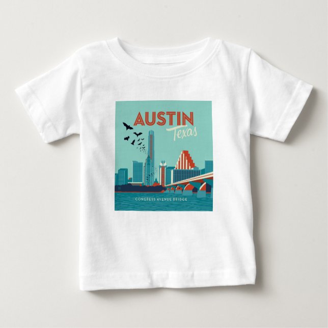 Austin, Texas | Congress Avenue Bridge Baby T-shirt (Vorderseite)