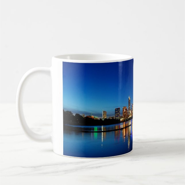 Austin Texas Downtown Night Skyline Ladybird Lake Tasse (Links)
