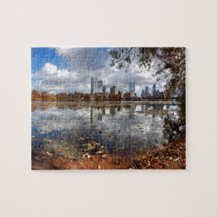 Austin Texas Downtown Skyline von Ladybird Lake Puzzle