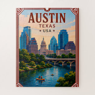 🤠 Austin Texas Erinnerung an den Besuch im Stadtz Puzzle