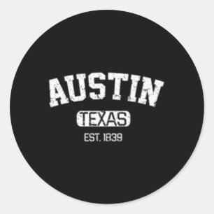 Austin Texas Est 1839 Runder Aufkleber