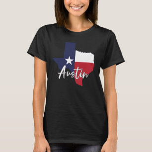 Austin, Texas Flag Karte Frauen schwarz T-Shirt