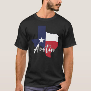 Austin, Texas Flag Karte Männer schwarz T-Shirt