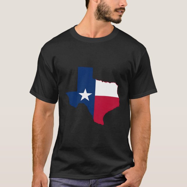 Austin Texas Flag Staat Texas Map Flag T-Shirt (Vorderseite)