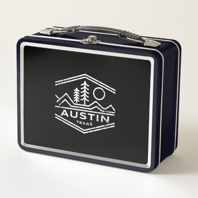 Austin Texas gibt Austin TX Outdoor Wandern Metall Brotdose (Vorderseite)