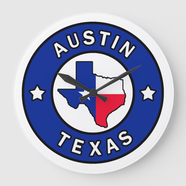 Austin Texas Große Wanduhr (Vorderseite)