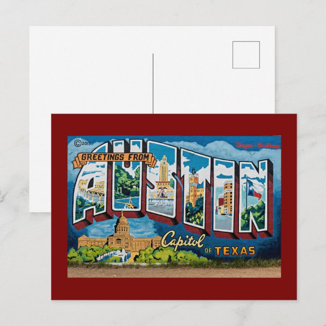 Austin, Texas Grüße Postkarte (Vorne/Hinten)