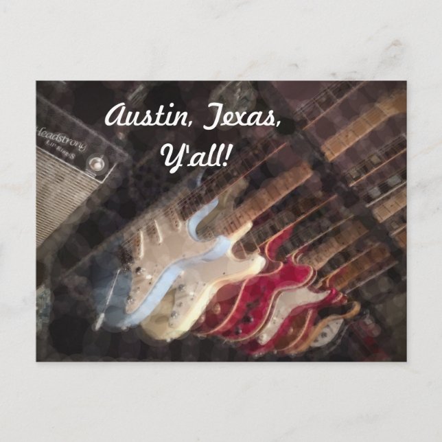 Austin Texas Guitars Guitar Postkarte (Vorderseite)