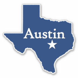 Austin, Texas Hauptstadt Staat Karte Aufkleber