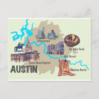 Austin Texas Highlights Karte