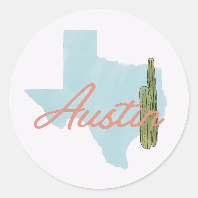 austin texas Hochzeit Runder Aufkleber (Vorderseite)