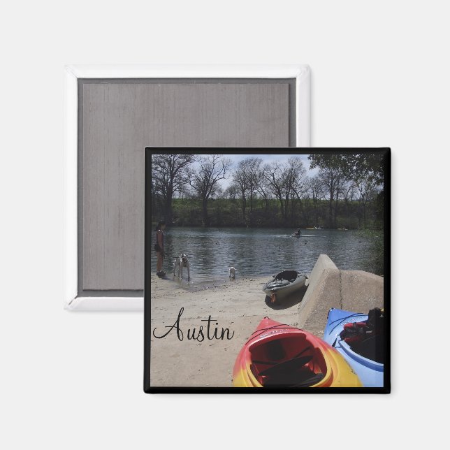 Austin Texas Ladybird Lake Kajaking Magnet (Vorderseite/Rückseite)