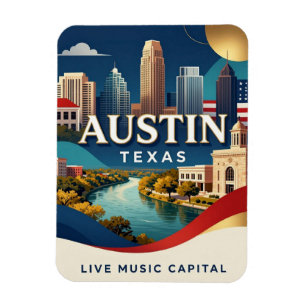 Austin Texas Live-Musik-Reise-Erbe Magnet