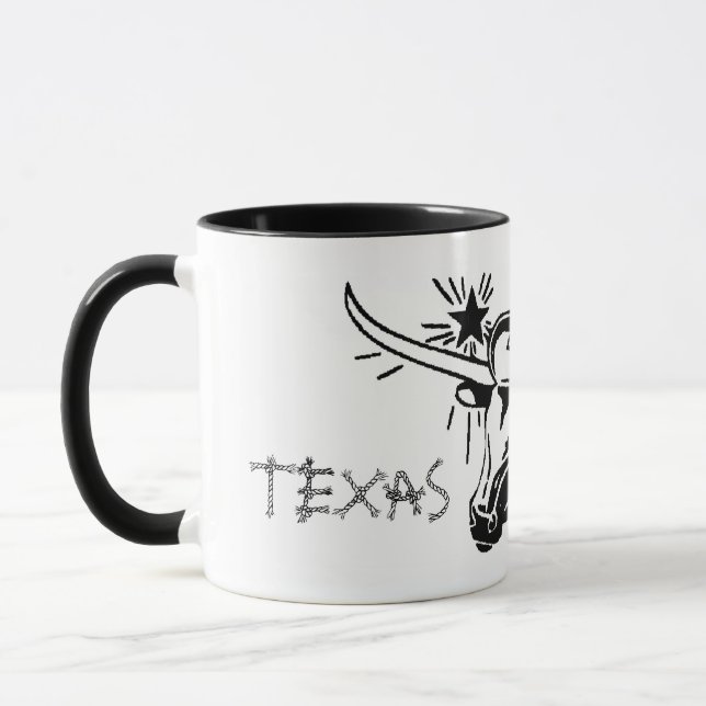 Austin Texas Longhorn Keramik Tasse (Links)