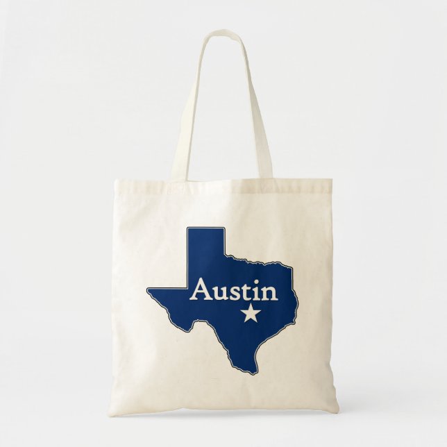 Austin, Texas Map Lone Star Staat Hauptstadt Texan Tragetasche (Vorne)