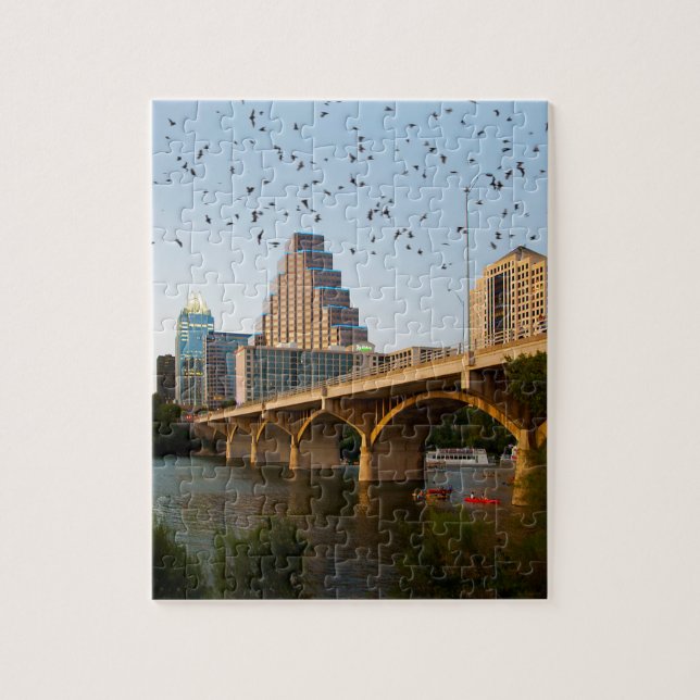 Austin, Texas mit Fledermäuse Puzzle (Vertikal)
