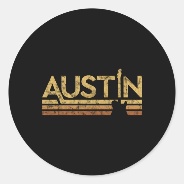 Austin Texas Music Runder Aufkleber (Vorderseite)