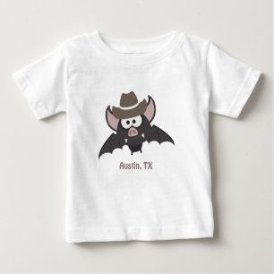 Austin Texas Niedlich Cartoon Cowboy Bat Baby T-shirt