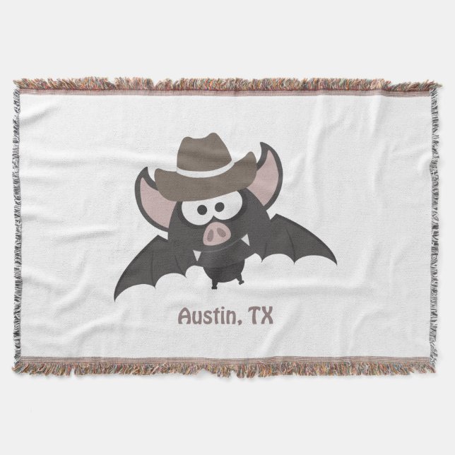 Austin Texas Niedlich Cartoon Cowboy Bat Decke (Vorderseite)