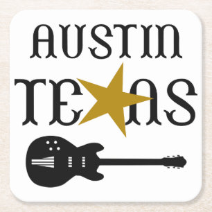 Austin Texas Rechteckiger Pappuntersetzer