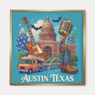 Austin Texas Reise Musik Erbe Magnet