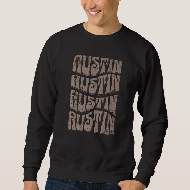 Austin Texas Retro 60er 70er Style gestört Sweatshirt (Vorderseite)
