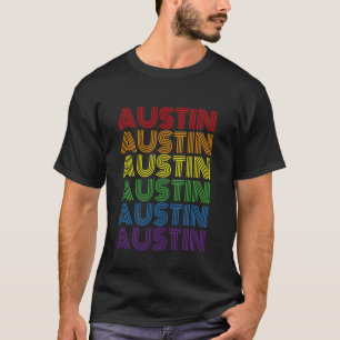 Austin Texas Retro Rainbow Vintage Stadtländer T-Shirt