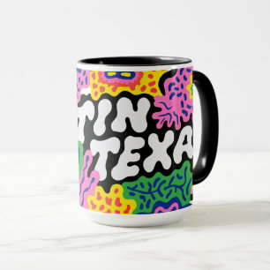 Austin Texas seltsame florale Grafik Tasse