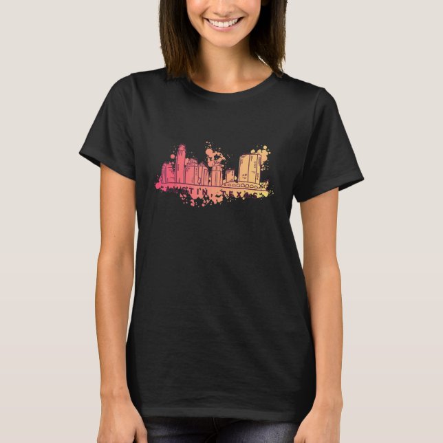 Austin Texas Skyline City Design T-Shirt (Vorderseite)