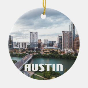 Austin, Texas Skyline-Foto Keramik Ornament