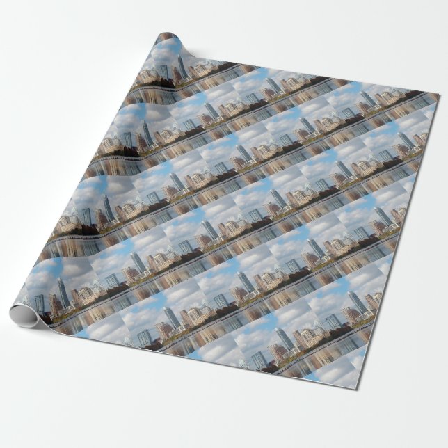 Austin Texas Skyline Geschenkpapier (Ungerollt)