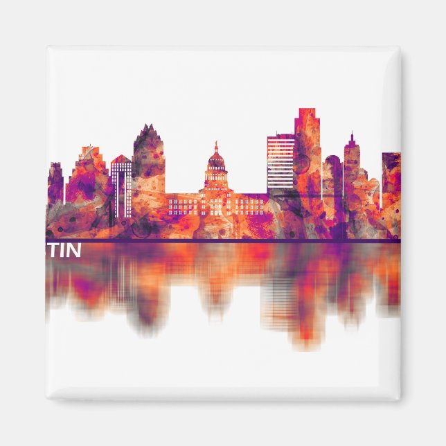 Austin Texas Skyline Magnet (Vorne)