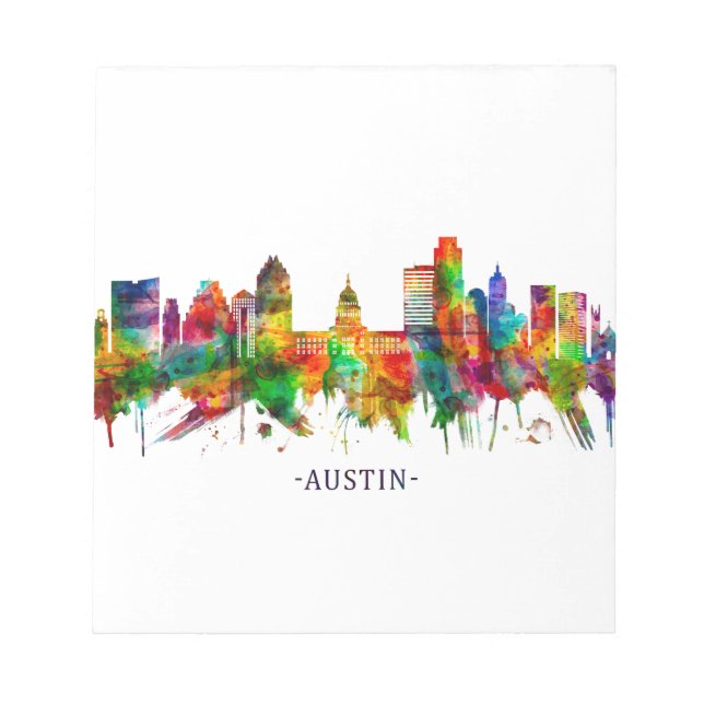 Austin Texas Skyline Notizblock (Vorderseite)