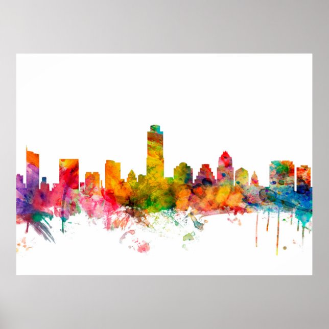 Austin Texas Skyline Poster (Vorne)