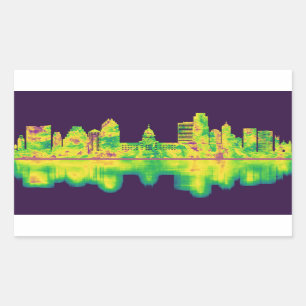 Austin Texas Skyline Rechteckiger Aufkleber