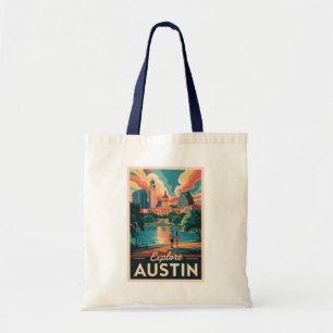 Austin Texas Skyline Reisen Art Vintag Tragetasche