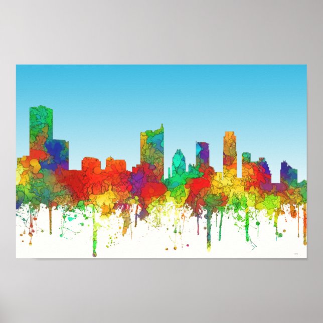 Austin Texas Skyline-SG Poster (Vorne)