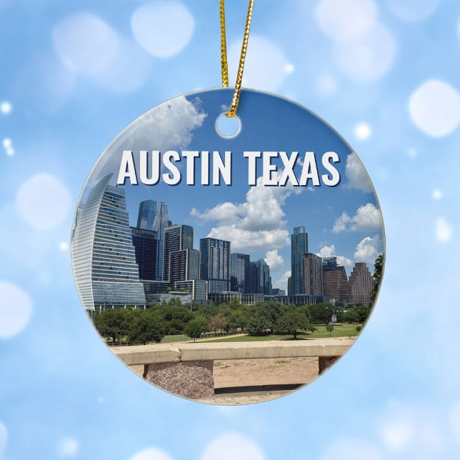 Austin Texas Skyline Souvenir Christmas Keramik Ornament (Von Creator hochgeladen)
