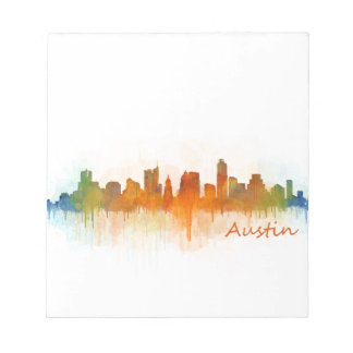 Austin Texas skyline Watercolor v3 Notizblock