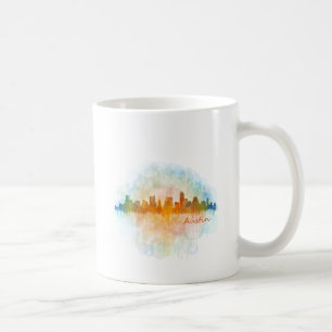 Austin Texas skyline watercolor v4 Tasse